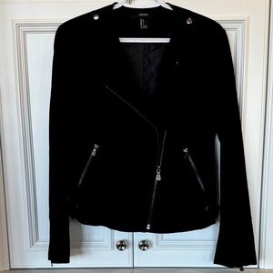 Forever 21 Black Faux Suede Moto Jacket – Size L